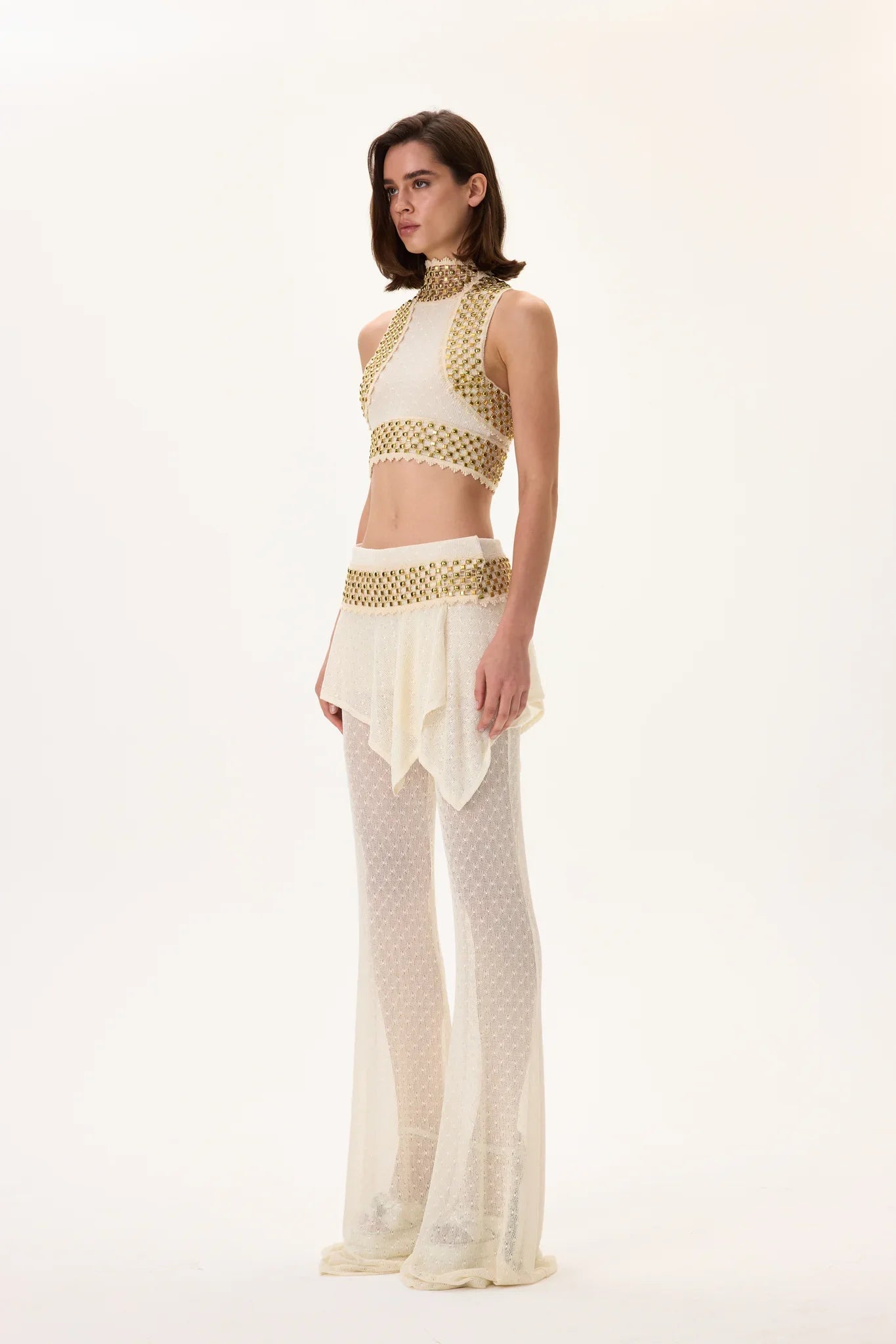 SS26-P-1006-36 raisa_vanessa knitted-skirt-overlay-flare-pants-with-gold-metal-belt
