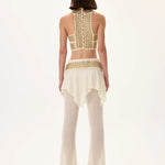 SS26-P-1006-38 raisa_vanessa knitted-skirt-overlay-flare-pants-with-gold-metal-belt