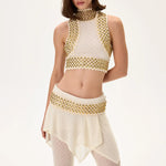 SS26-P-1006-40 raisa_vanessa knitted-skirt-overlay-flare-pants-with-gold-metal-belt