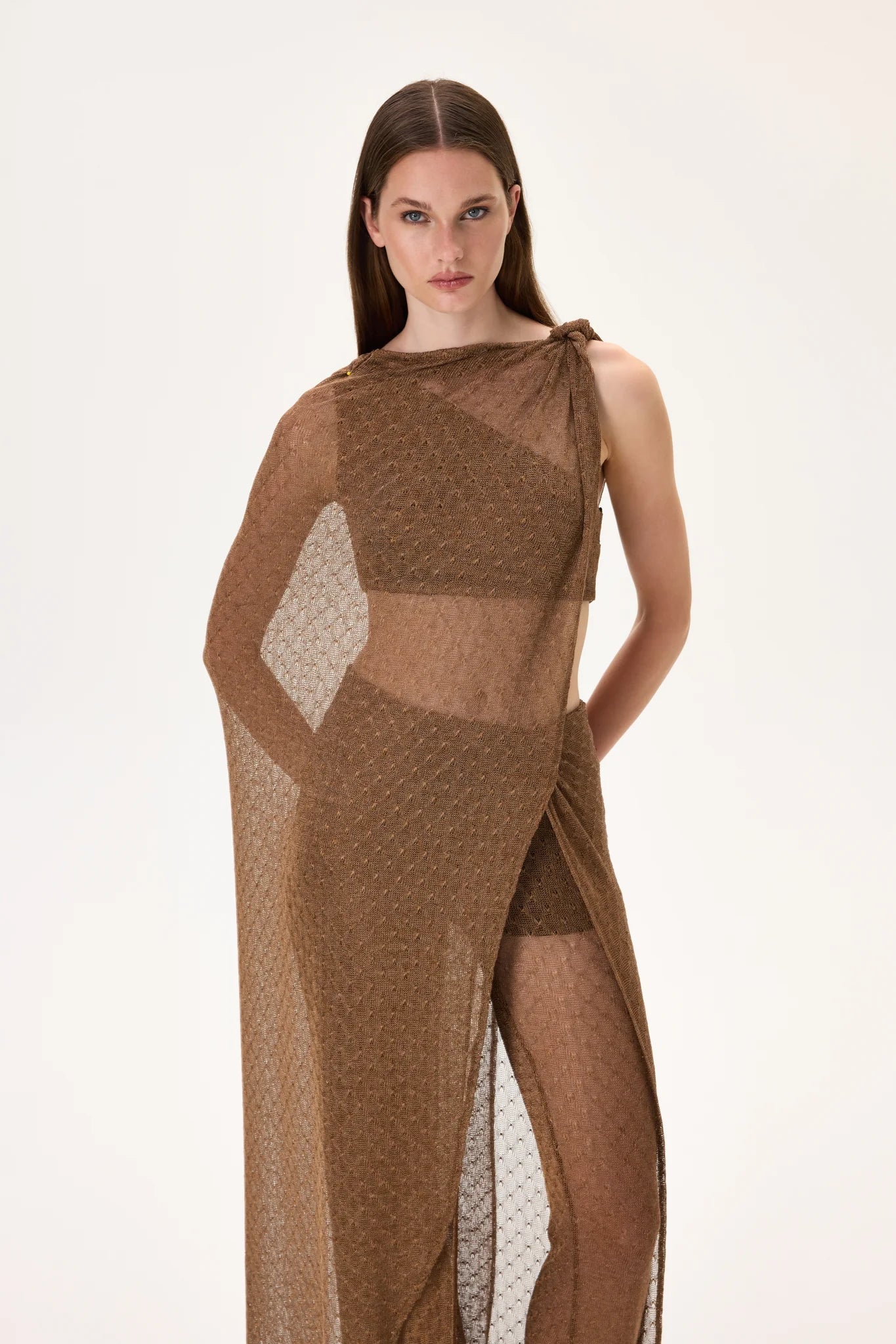 SS26-T-1015-40 raisa_vanessa brown-knitted-crop-top-with-half-cape-silhouette