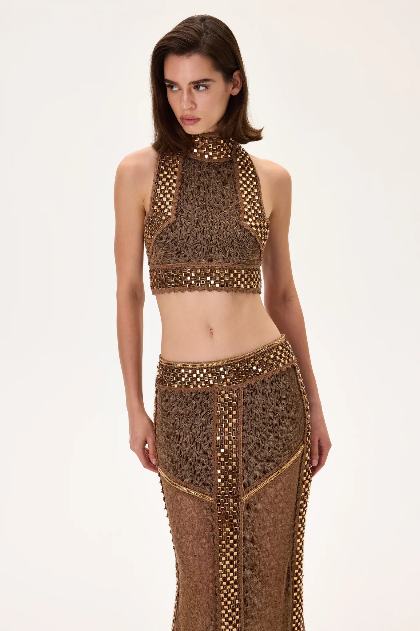 SS26-T-1016-40 raisa_vanessa knitted-crop-top-with-bronze-stone-borderline-and-fully-buttoned-back