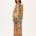 SS26-T-1019-36 raisa_vanessa orange-viscose-multi-color-flower-printed-shirt-with-gold-foil-accents