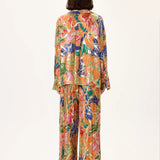 SS26-T-1019-38 raisa_vanessa orange-viscose-multi-color-flower-printed-shirt-with-gold-foil-accents