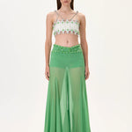 SS26-P-1012-34 raisa_vanessa green-wide-leg-chiffon-pants-with-gold-buckled-belt