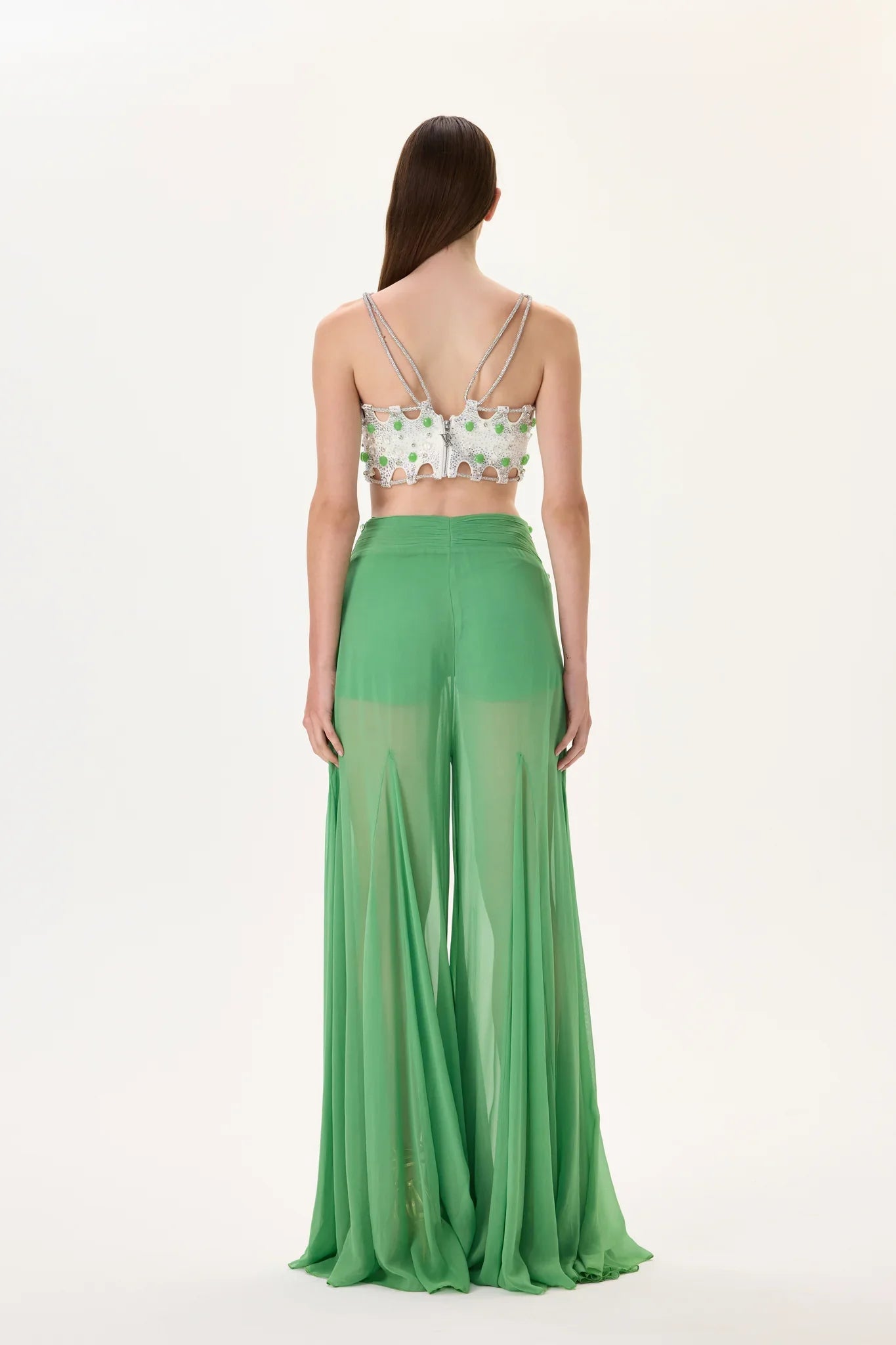 SS26-P-1012-38 raisa_vanessa green-wide-leg-chiffon-pants-with-gold-buckled-belt