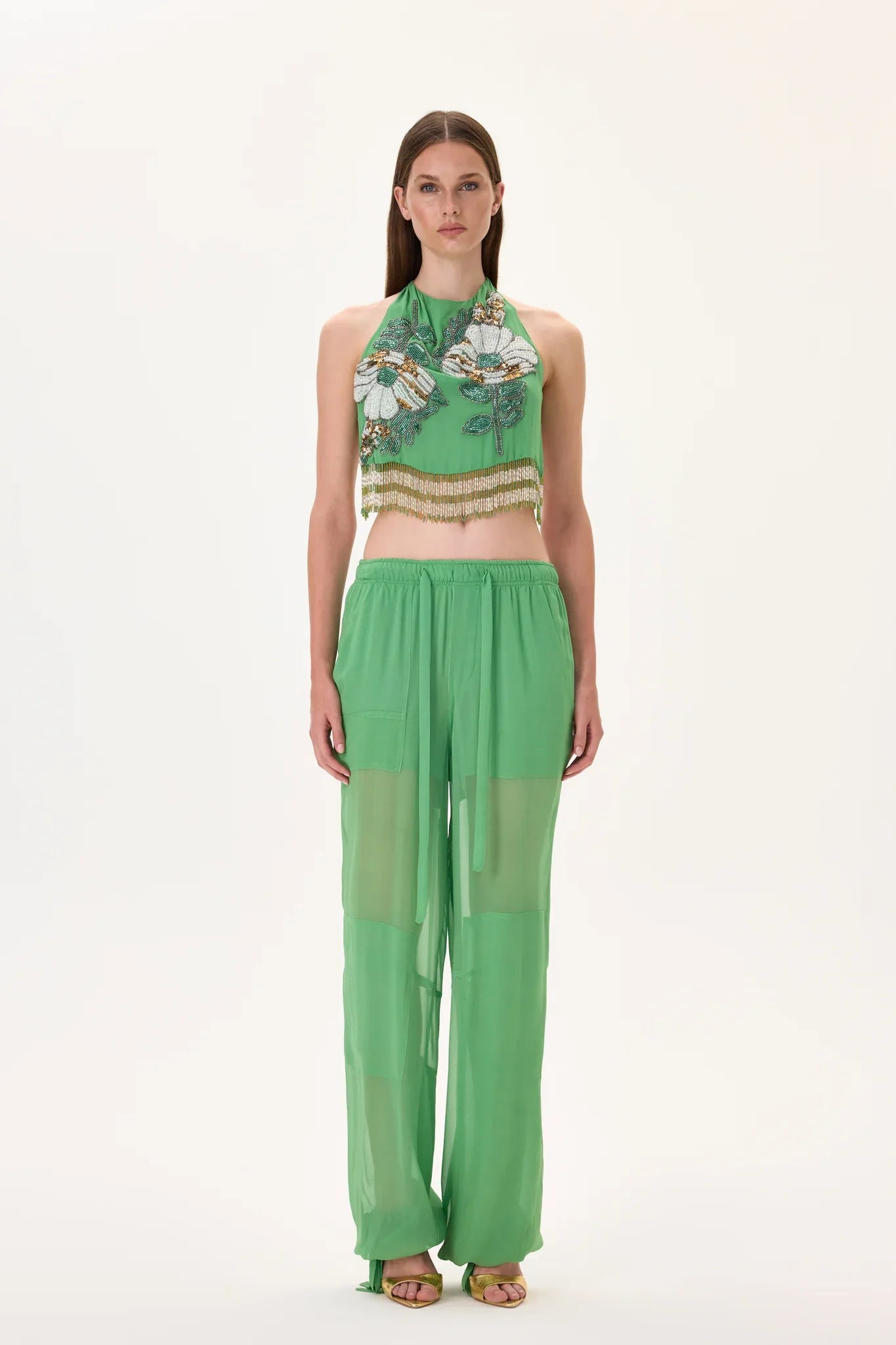 SS26-P-1013-34 raisa_vanessa green-chiffon-jogger-style-pants-with-elasticated-waistband-and-pockets