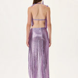 Metallic Violet Armor Backless Top