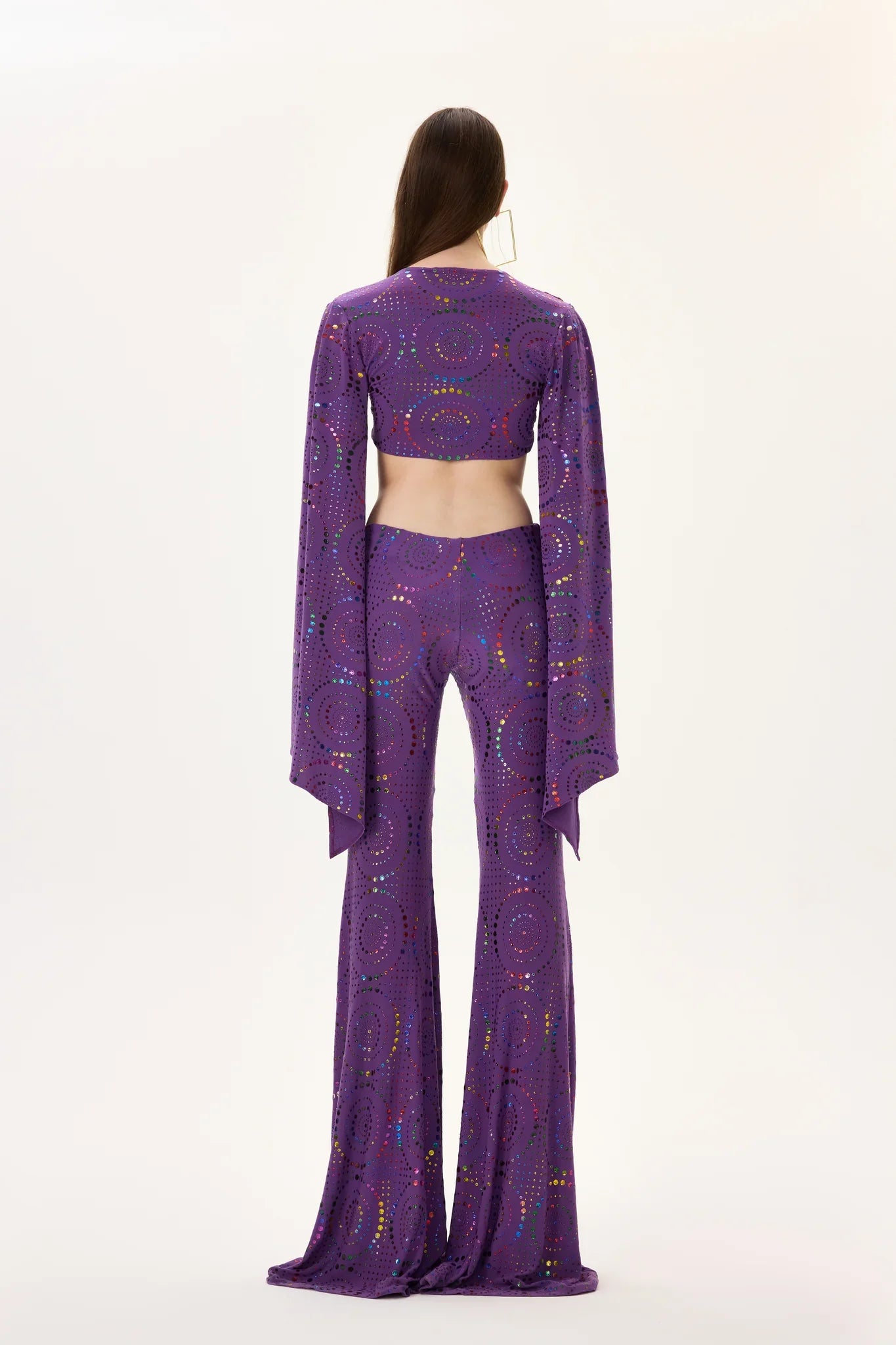 SS26-P-1015-38 raisa_vanessa multicolor-foil-printed-purple-jersey-flare-pants