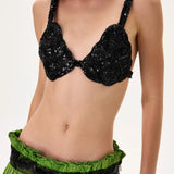Black Fully Beaded Bra