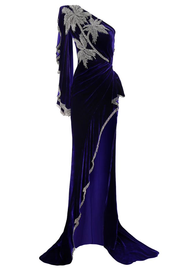 AW20-D-228 raisa_vanessa one-shoulder-velvet-maxi-dress