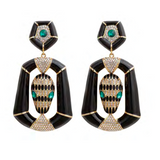 EARRINGS WITH CRYSTALS AND SNAKE DETAILS