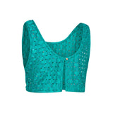 Emerald Crop Top With Embroidery Details