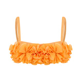 Orange Bustier Top With Flower Details