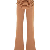 Tan Pants With Draped Skirt Detail