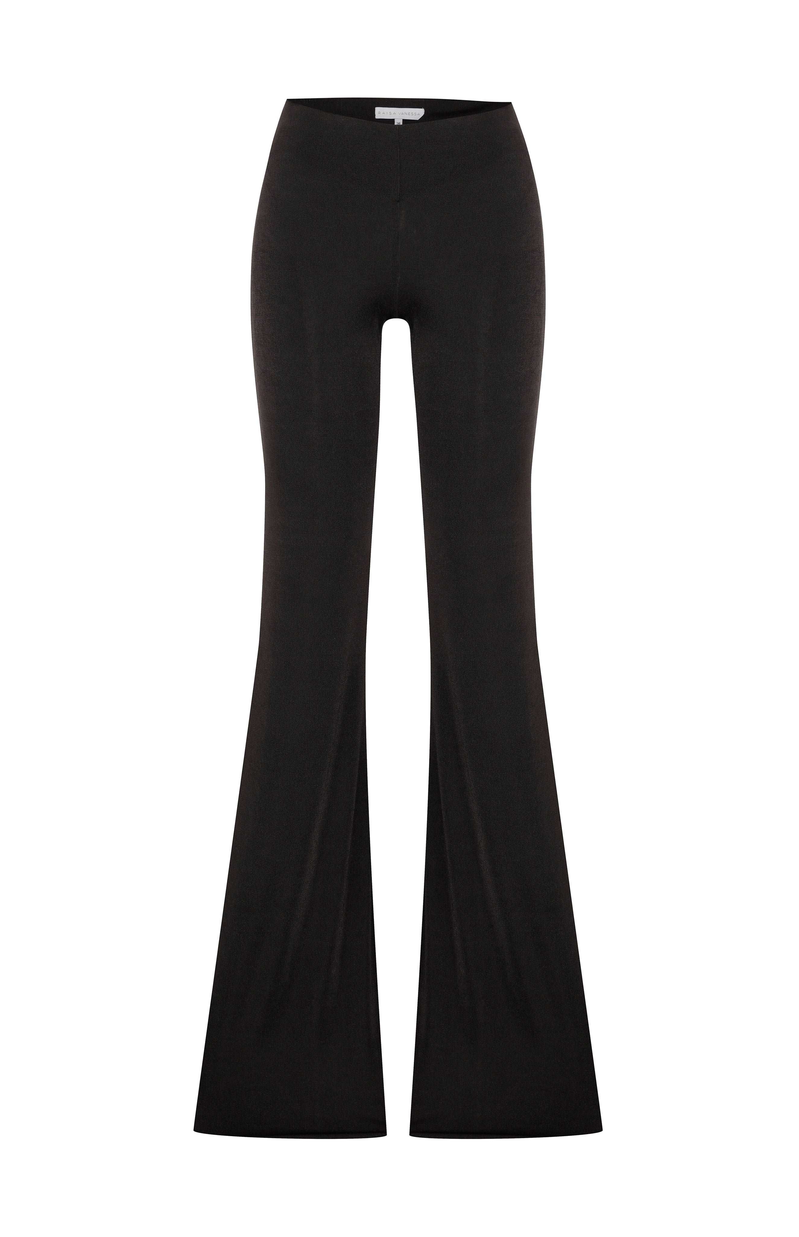 Black Buzzy Pants with Gold Accessory Details