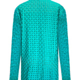 Emerald Shirt With Gold Button Details