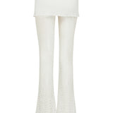 White Lace Pants With Skirt Detail