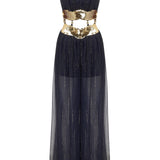 Strapless Medusa Jumpsuit With Cutout And Sequin Details