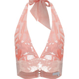 Pomelo Crop Top with Patterned Sequin Details