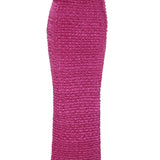 Crochet Velvet Midi Skirt with Fuschia Glitter Print Detail