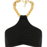 Buzi Halter Neck Bikini Set with Gold Chain