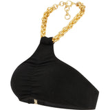 Buzi Halter Neck Bikini Set with Gold Chain