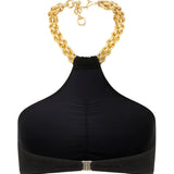 Buzi Halter Neck Bikini Set with Gold Chain