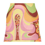 Printed Linen Wrap Mini Skirt