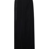 Wide Leg Black Velvet Pants with Crystal Beading Belt