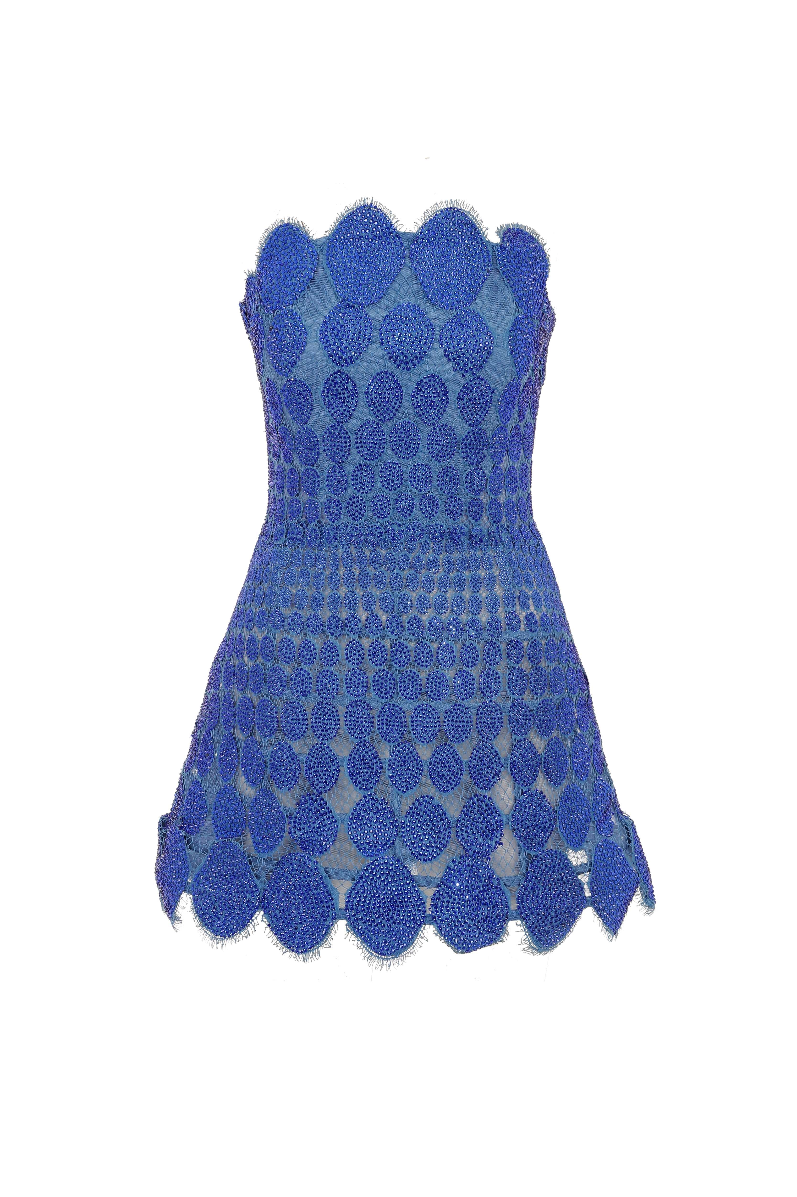 Circle Lace Sequined Mini Dress