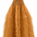 Golden Brown Embellished Tulle Gown