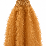 Golden Brown Embellished Tulle Gown