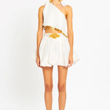 Gold Buckle Detailed Mini Skirt