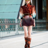 Organza Puff Sleeve Jacket Dress