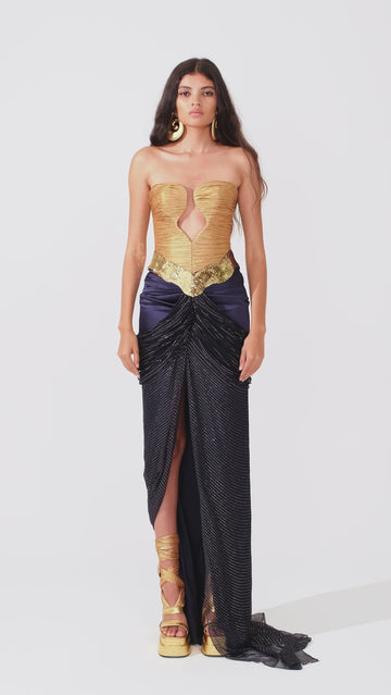 Strapless Medusa Jumpsuit With Cutout And Sequin Details