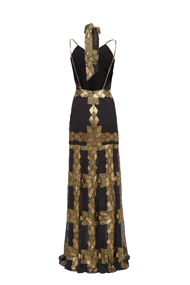 black-gold-detailed-maxi-dress raisa_vanessa black-gold-detailed-maxi-dress