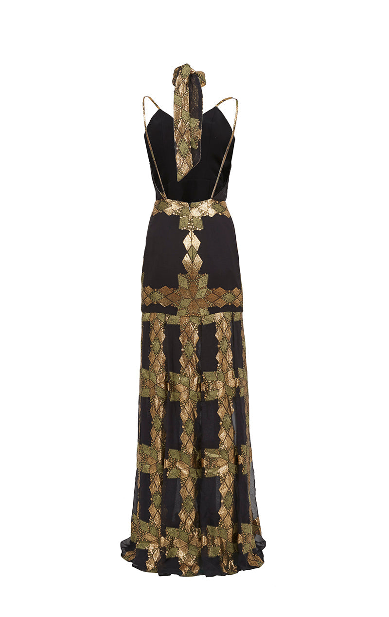black-gold-detailed-maxi-dress raisa_vanessa black-gold-detailed-maxi-dress