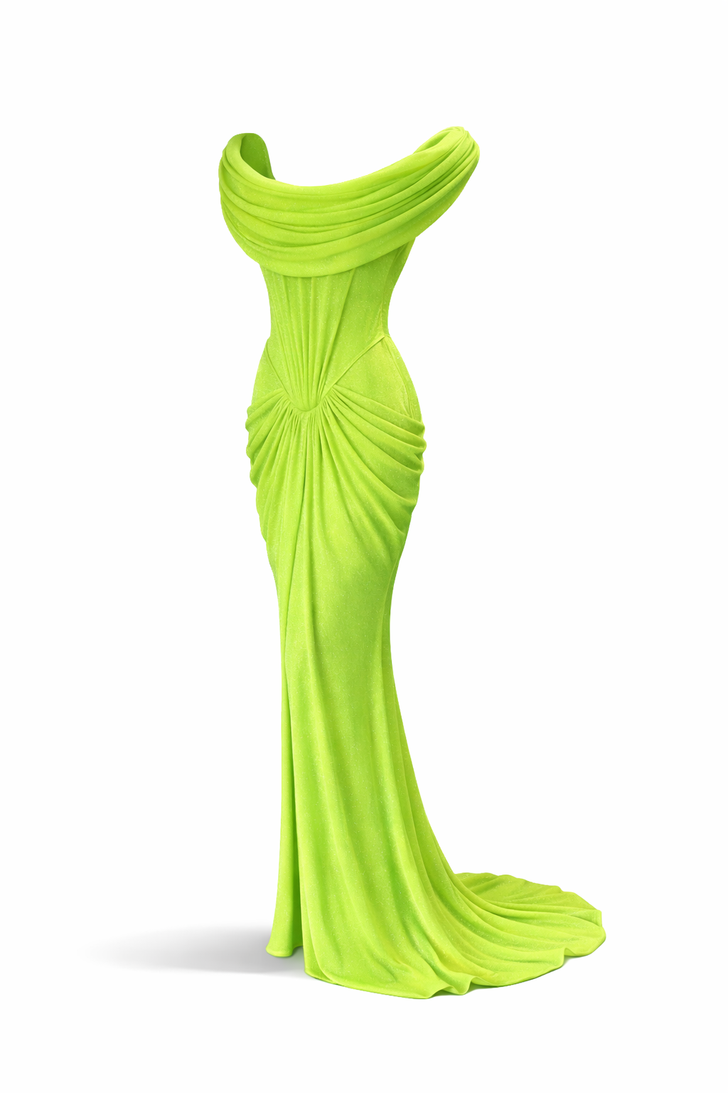 D-36-28089 raisa_vanessa knitted-pistachio-cowl-neckline-corseted-gown-with-train-and-front-slit